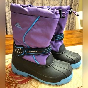 Aleader girls snowboots,  4, purple/black